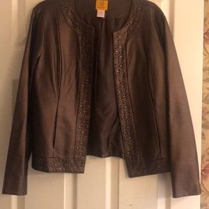 Ruby Rd. Bronze faux leather jacket